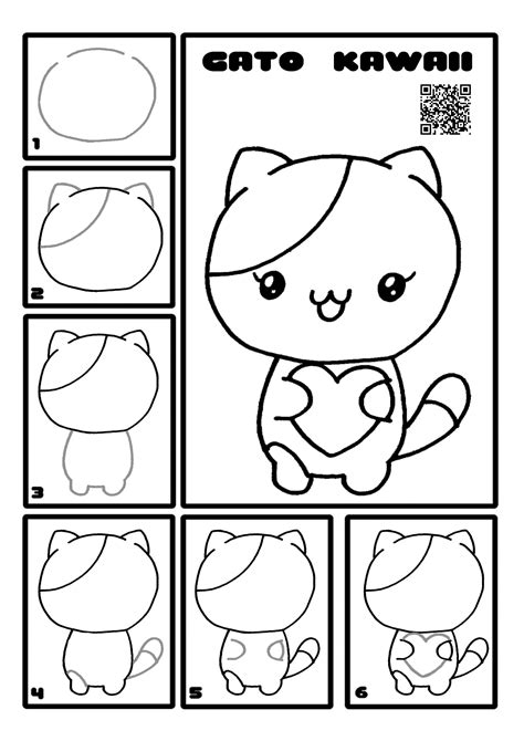 como dibujar un gato paso a paso|dibujos de gatos kawaii.